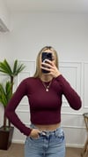 Kadın pamuklu yumuşak kumaş bisiklet yaka crop body