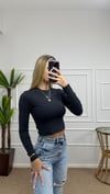 Kadın pamuklu yumuşak kumaş bisiklet yaka crop body