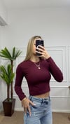 Kadın pamuklu yumuşak kumaş bisiklet yaka crop body