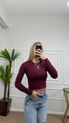 Kadın pamuklu yumuşak kumaş bisiklet yaka crop body