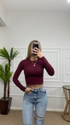Kadın pamuklu yumuşak kumaş bisiklet yaka crop body