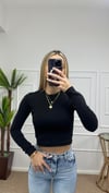 Kadın pamuklu yumuşak kumaş bisiklet yaka crop body