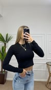 Kadın pamuklu yumuşak kumaş bisiklet yaka crop body