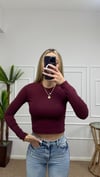 Kadın pamuklu yumuşak kumaş bisiklet yaka crop body