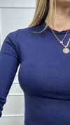 Kadın pamuklu yumuşak kumaş bisiklet yaka crop body