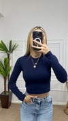 Kadın pamuklu yumuşak kumaş bisiklet yaka crop body