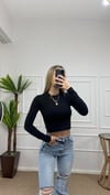 Kadın pamuklu yumuşak kumaş bisiklet yaka crop body