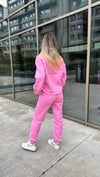 Kadın pembe 3 iplik şardonlu eşofman takımı