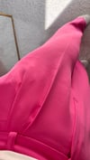Kadın Pembe Beli Lastikli Önden düğmeli tam kalıp palazzo pantolonlar