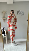 kadın renkli pantolon kimono takım