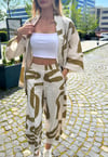 kadın renkli pantolon kimono takım