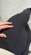 Kadın Siyah Çımalı Yüksek Bel Ispanyol Paça Esnek Pantolon 