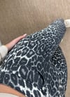 Kadın siyah leopar desen mom jean