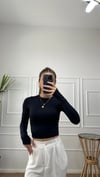Kadın siyah  parmak geçmeli esnek body