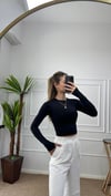 Kadın siyah  parmak geçmeli esnek body