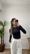 Kadın siyah  parmak geçmeli esnek body