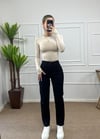 Kadın siyah renk mom jean