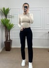 Kadın siyah renk mom jean