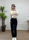 Kadın siyah renk mom jean
