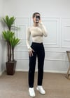 Kadın siyah renk mom jean