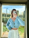 Kadın standart beden sakallı crop hırka