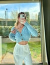Kadın standart beden sakallı crop hırka