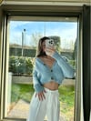 Kadın standart beden sakallı crop hırka