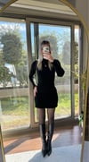 Kadın standart bedenli triko mini elbise