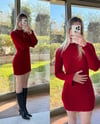 Kadın standart bedenli triko mini elbise