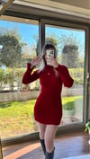 Kadın standart bedenli triko mini elbise