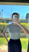 Kadın Yarım Kollu Gri Triko Bluz