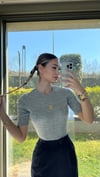Kadın Yarım Kollu Gri Triko Bluz
