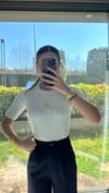 Kadın Yarım Kollu Krem Triko Bluz