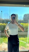 Kadın Yarım Kollu Krem Triko Bluz