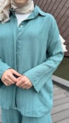 kadın yazlık gömlek salaş pantolon takım