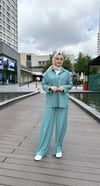 kadın yazlık gömlek salaş pantolon takım