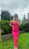 kadın yazlık ip askılı uzun boy barbie elbise