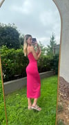 kadın yazlık ip askılı uzun boy barbie elbise
