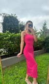 kadın yazlık ip askılı uzun boy barbie elbise