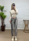 Kadın yılan desen mom jean