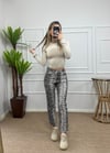 Kadın yılan desen mom jean
