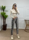 Kadın yılan desen mom jean