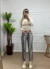 Kadın yılan desen mom jean