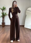 Kahve Vatkalı Eşofman Takımı