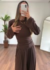 Kahve Vatkalı Eşofman Takımı