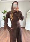 Kahve Vatkalı Eşofman Takımı