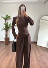 Kahve Vatkalı Eşofman Takımı