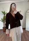 Kahverengi Dantel Hırka