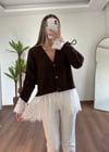 Kahverengi Dantel Hırka