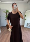 Kahverengi İkili Elbise